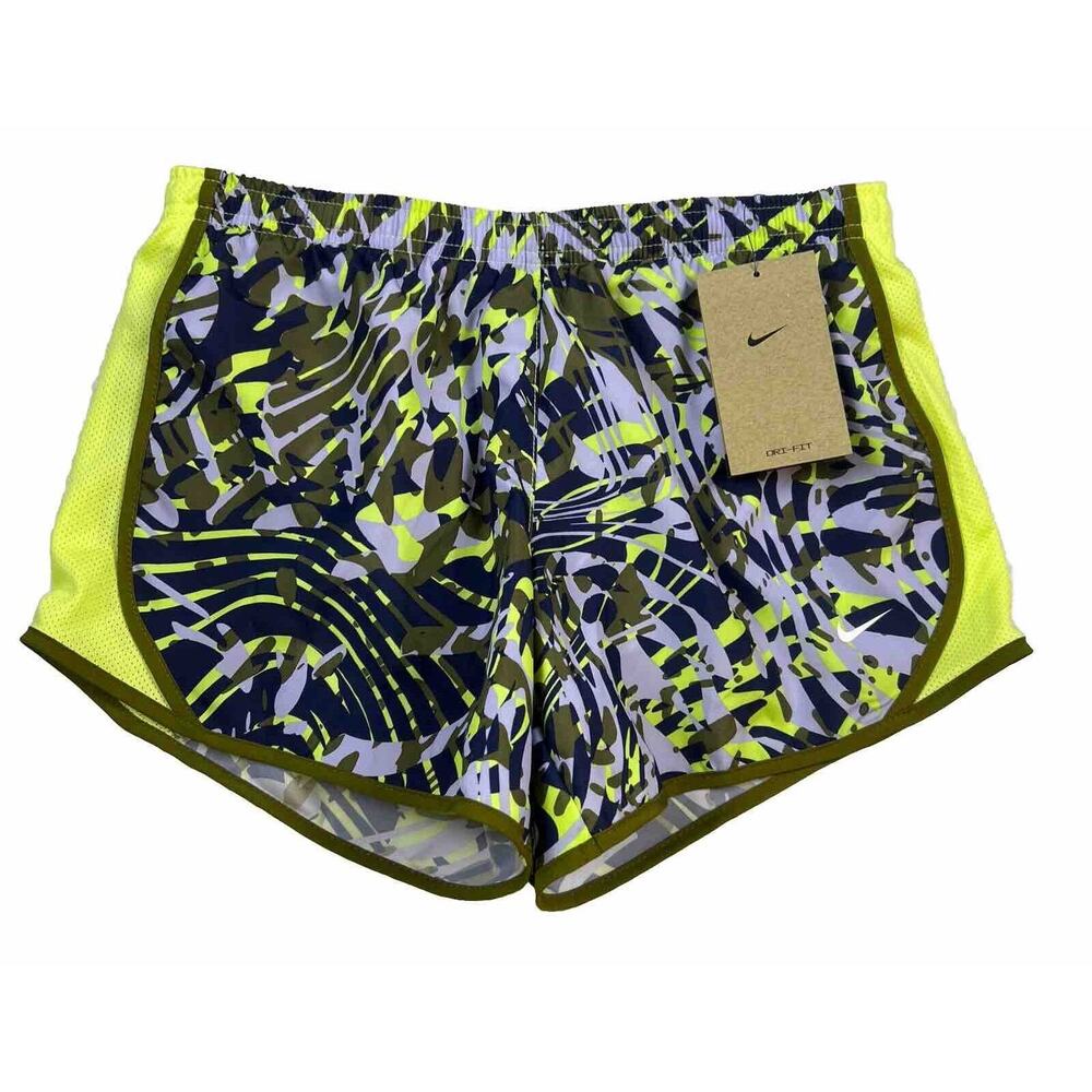 New Nike Big Girls' Dri-Fit Tempo Running Shorts 3” Green Camo Size L MSRP:$30